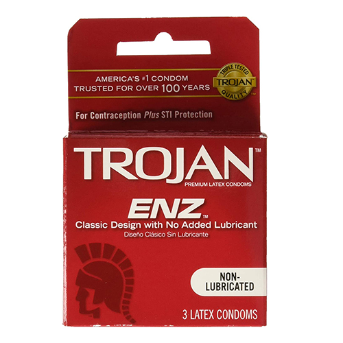 Trojan Red ENZ, Non Lubricated, 3 latex Condoms per 6 ct