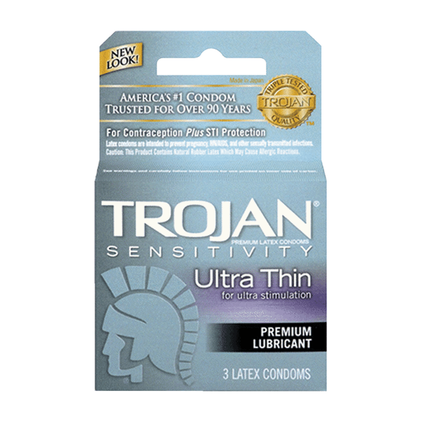 TROJAN Condoms Ultra Thin Lubricated Latex 3 Each 6 ct