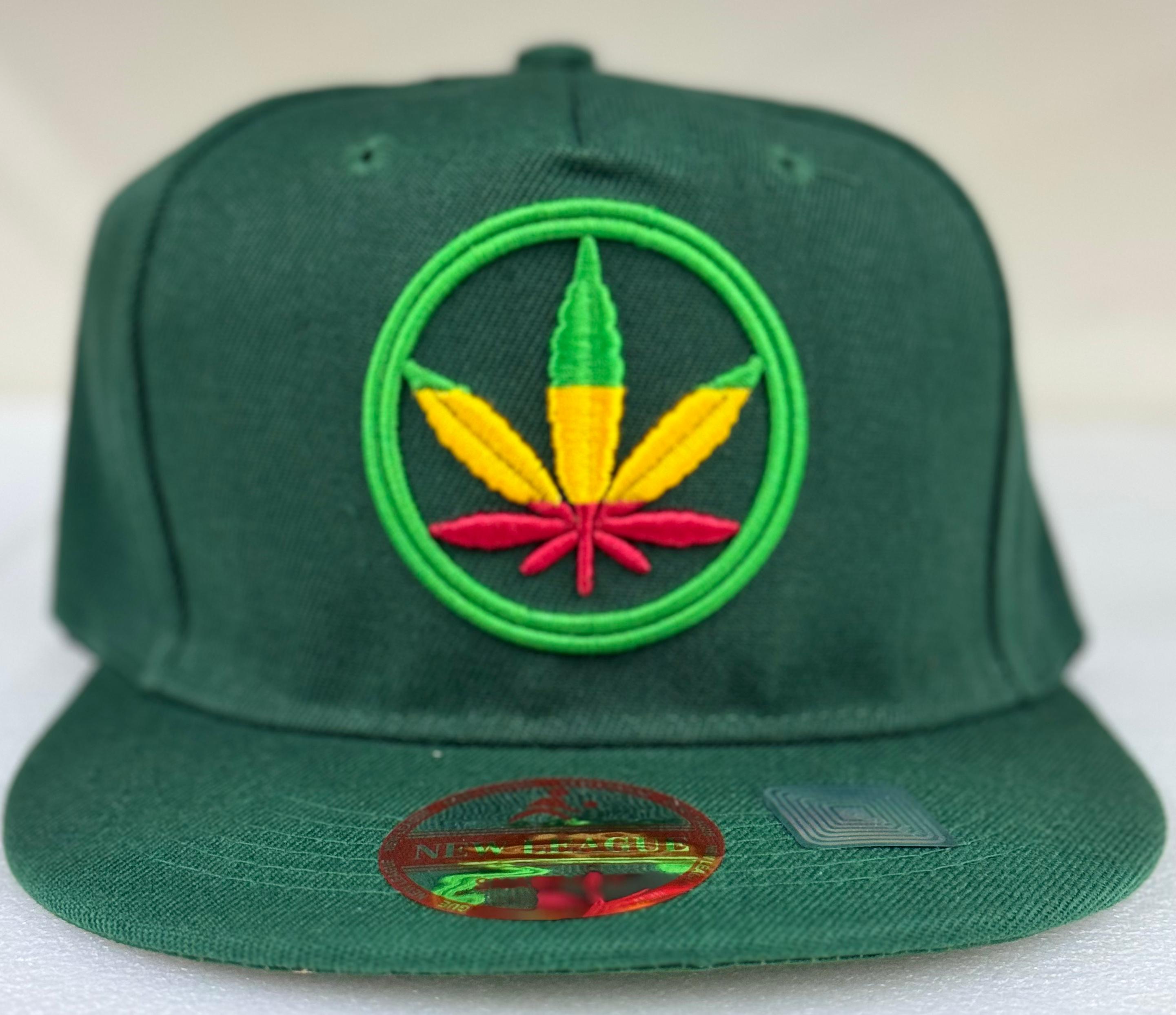 SUMMER CAP RASTA COLOR POT LEAF SNAPBACK12