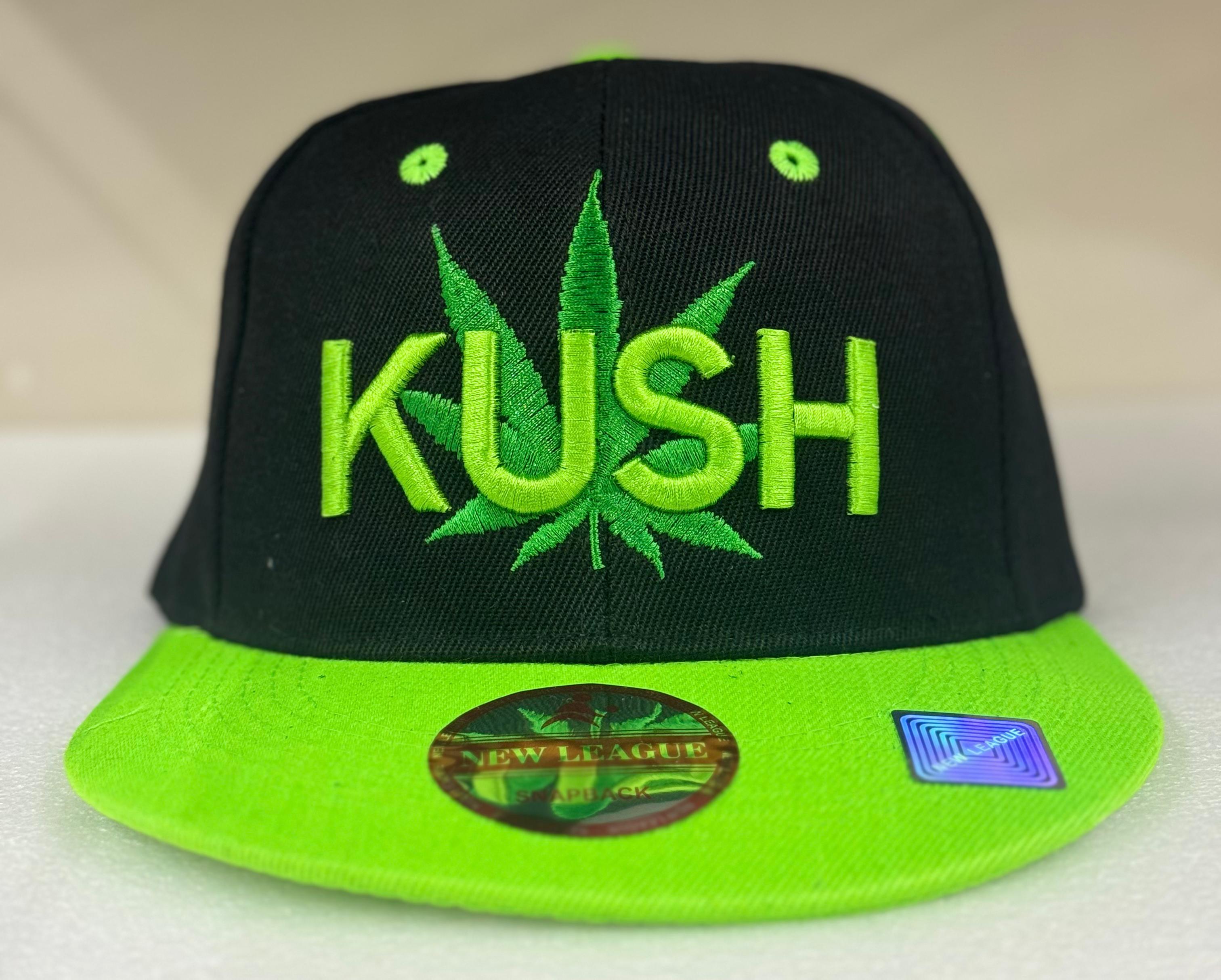 SUMMER CAP FLAT HEAD SOLID COLOR W/MARIJUANA LEAF KUSH