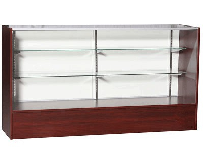 Economy Full Vision Glass Case - Walnut Cherry Color
