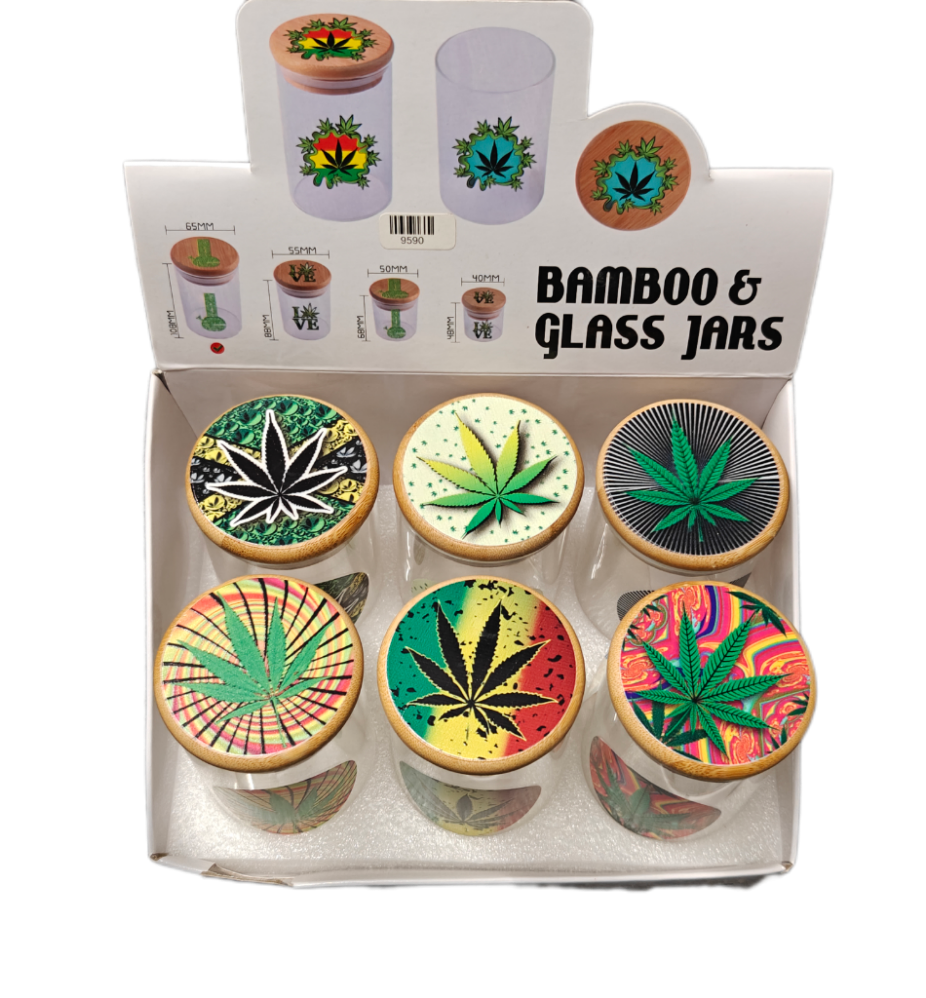 BAMBOO & Glass Jar 6 ct