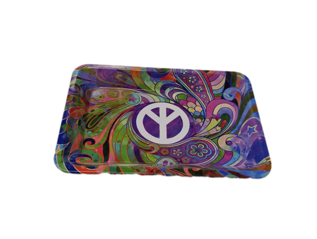 Hippie Peace Sign Color Full Rolling Tray