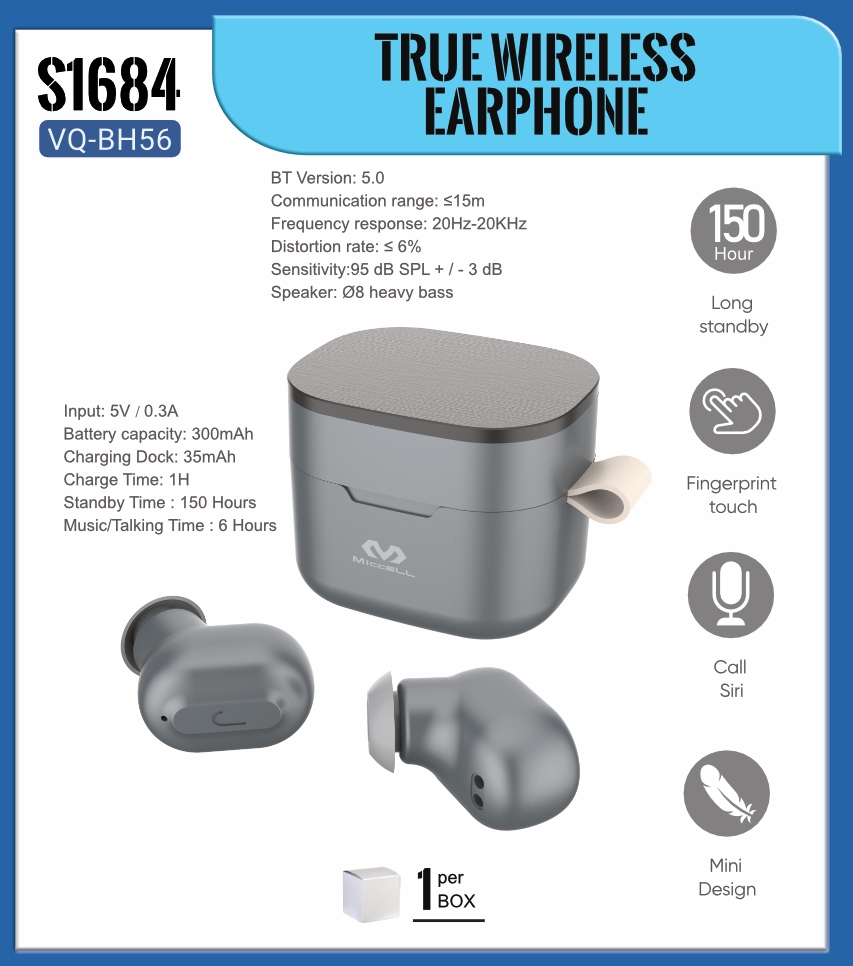 S1684 Miccell TWS Wireless Earphone (VQ-BH56)