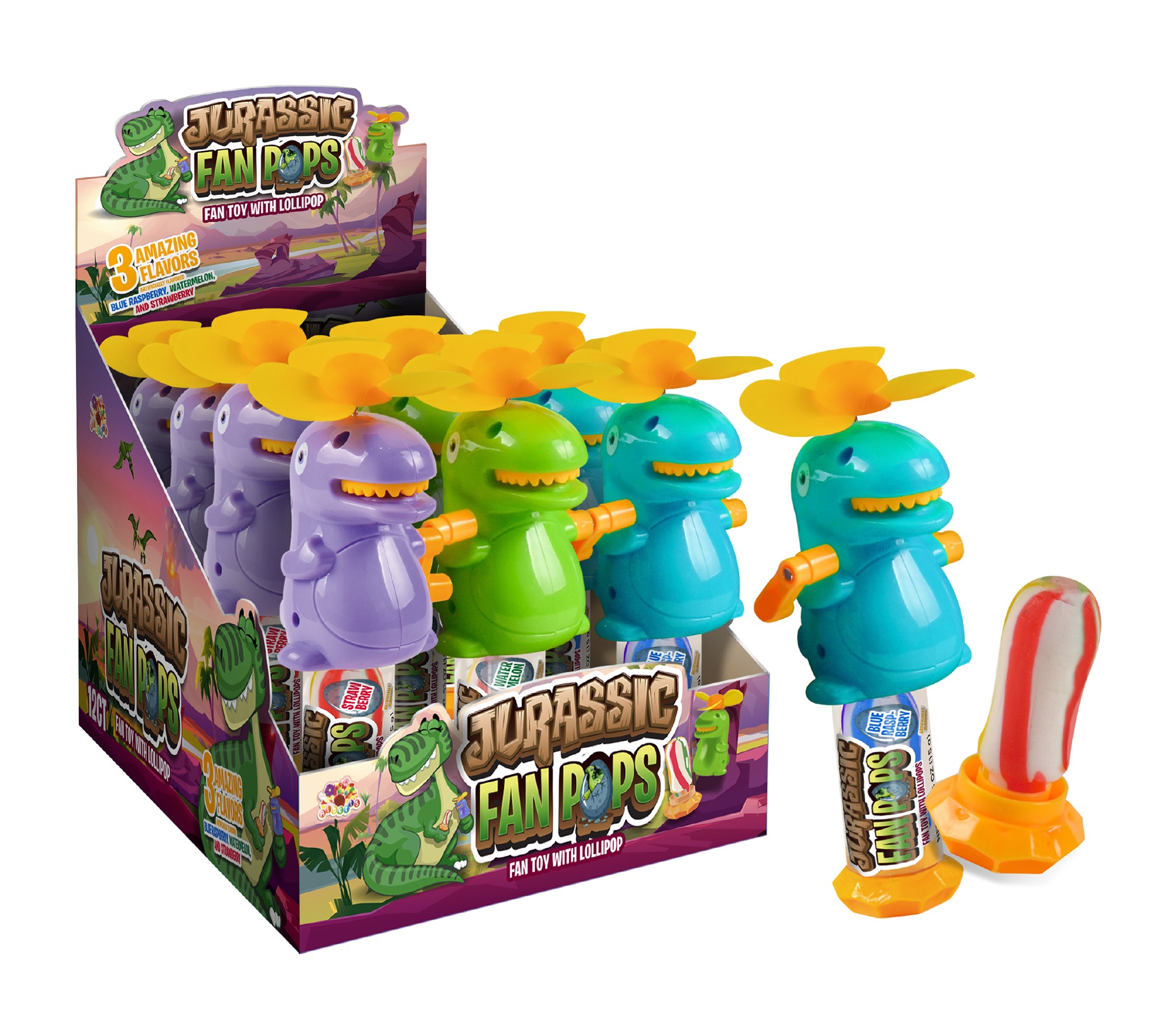 Alberts Jurassic Fan Pop .53oz 4/12ct