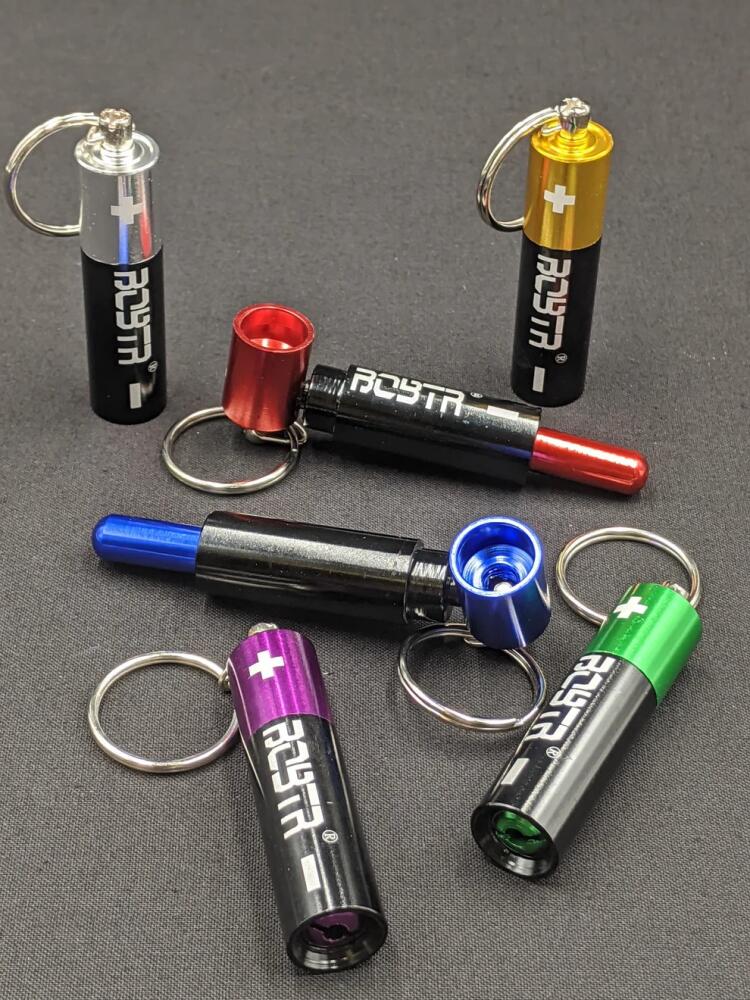 3" METAL TOBACCO SMOKING PIPE PORTABLE KEYCHAIN BATTERY Display