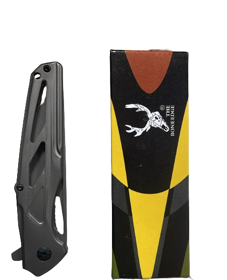 All Gray Titanium Coated Stainless Blade & Handle Pocket Clip