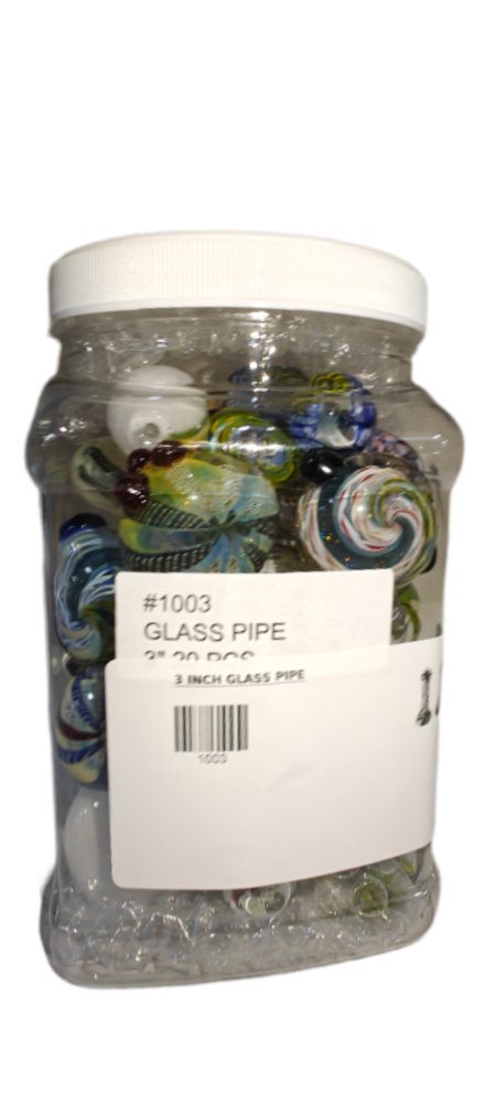 3 INCH GLASS PIPE 20 PCS Jar