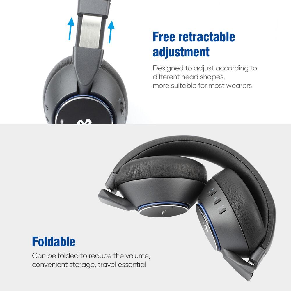 S2432 Miccell Wireless Foldable Headset with Built-In Mic (VQ-B08)