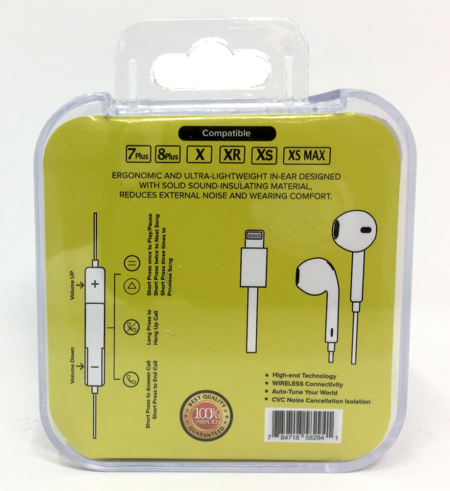 S1390 S45 Earphones with Sturdy Double Acrylic Pack (WHITE)