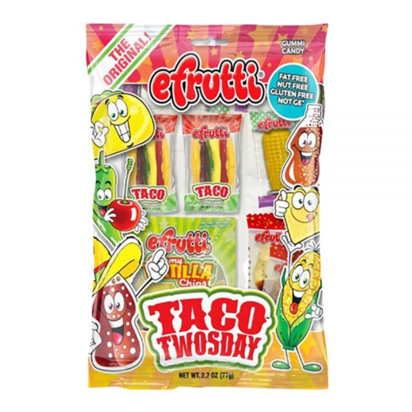 Efrutti Gummi Theme Bag Taco Twosday  Shelf Tray 2.70z 1/12ct