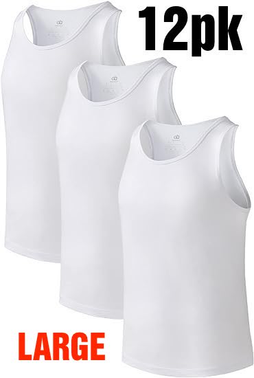 S2534 Skyland MEN's A-Shirt (Tank Top) White_LARGE 12pk