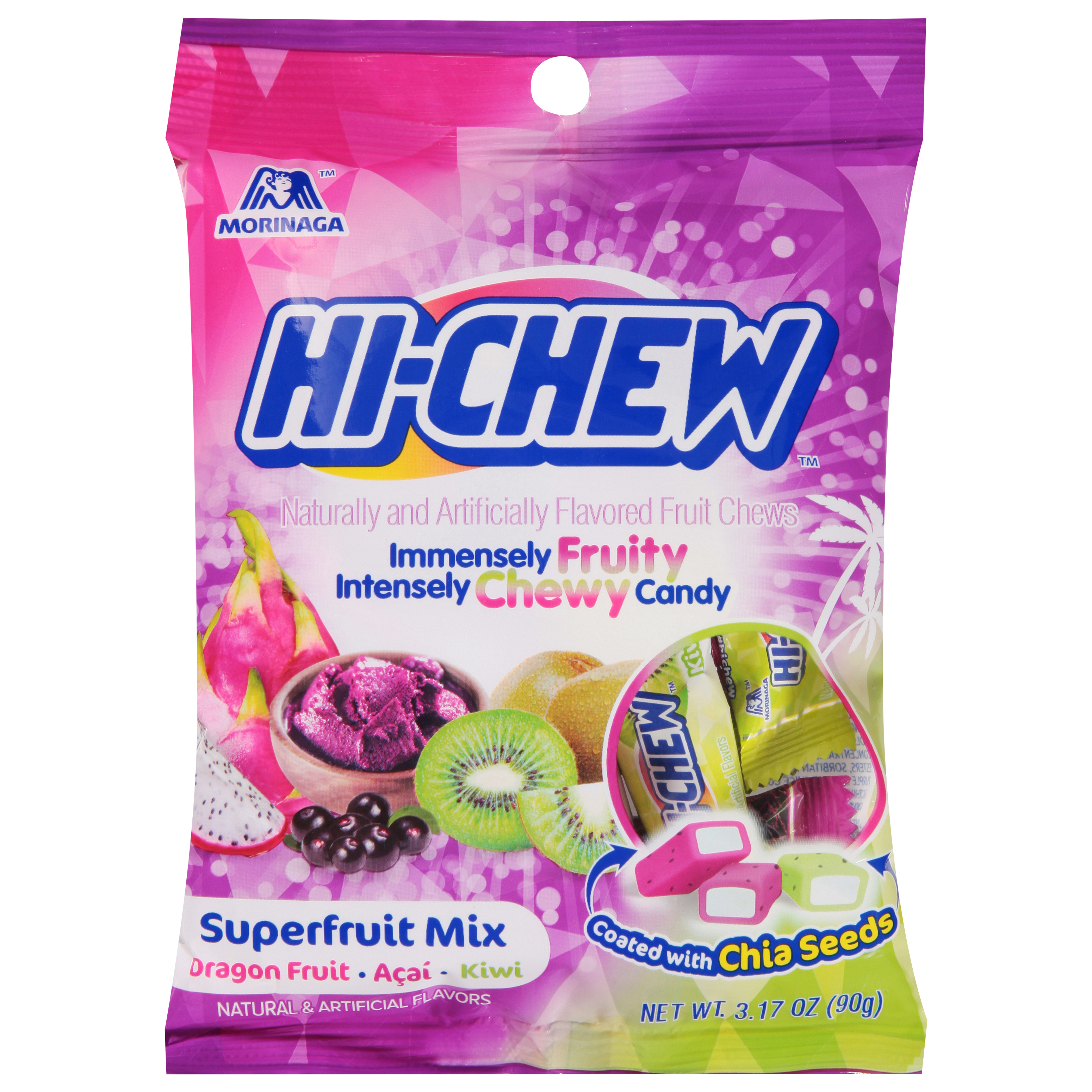 Hi-Chew Bag Superfruit Mix (Acai, Dragonf,Kiwi) 3.17oz 1/6ct