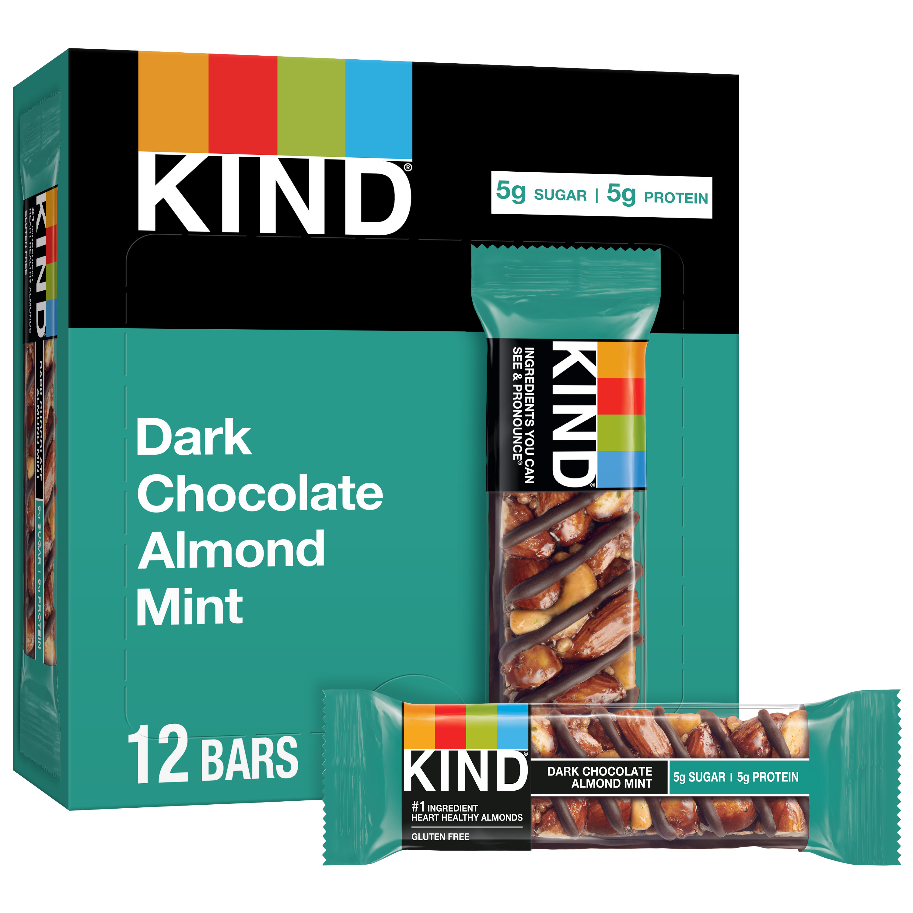 Kind Bar Dark Chocolate Almond Mint 1.4oz 12ct
