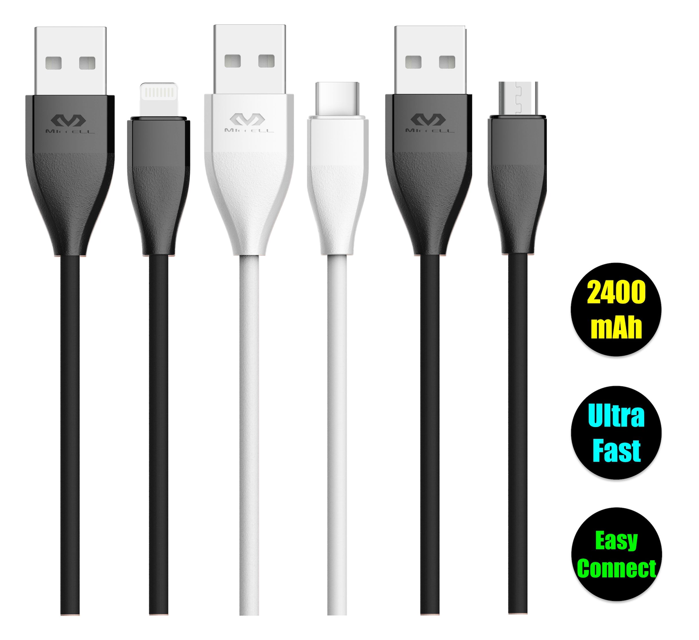 Miccell Thin cable 12 count bag L Type