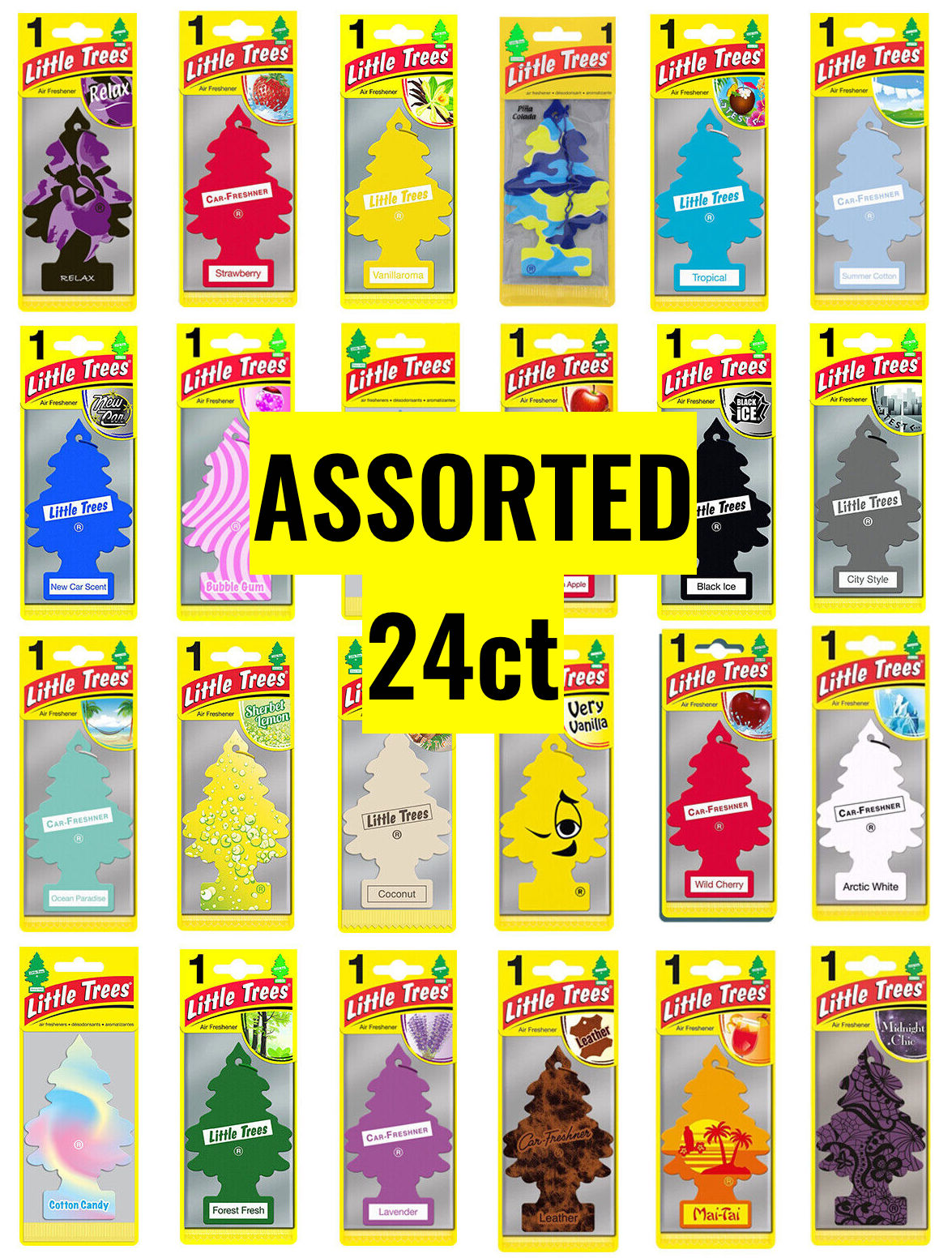 LITTLE TREES Air Freshener 24ct (ASSORTED)