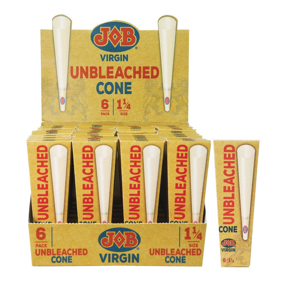 JOB Virgin 1 1/4 Pre-rolled Cones 32/6 Ct. Display