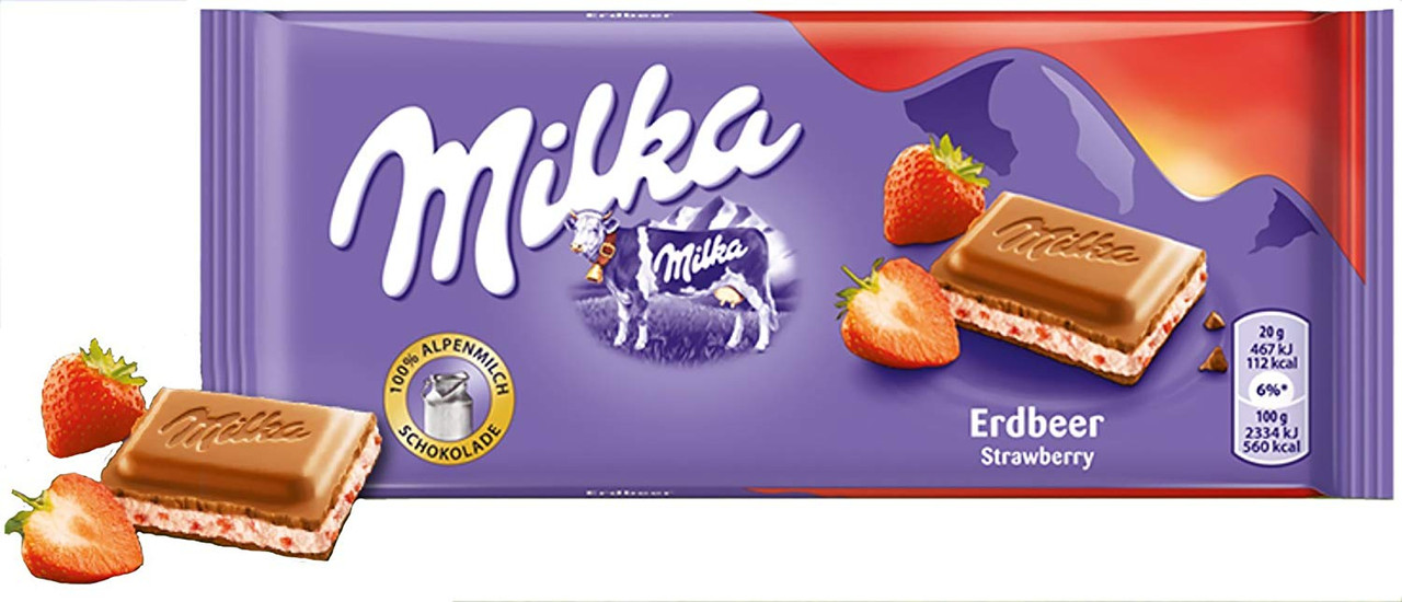 MILKA STRAWBERRY/ ERDBEER 22/ 100 G.