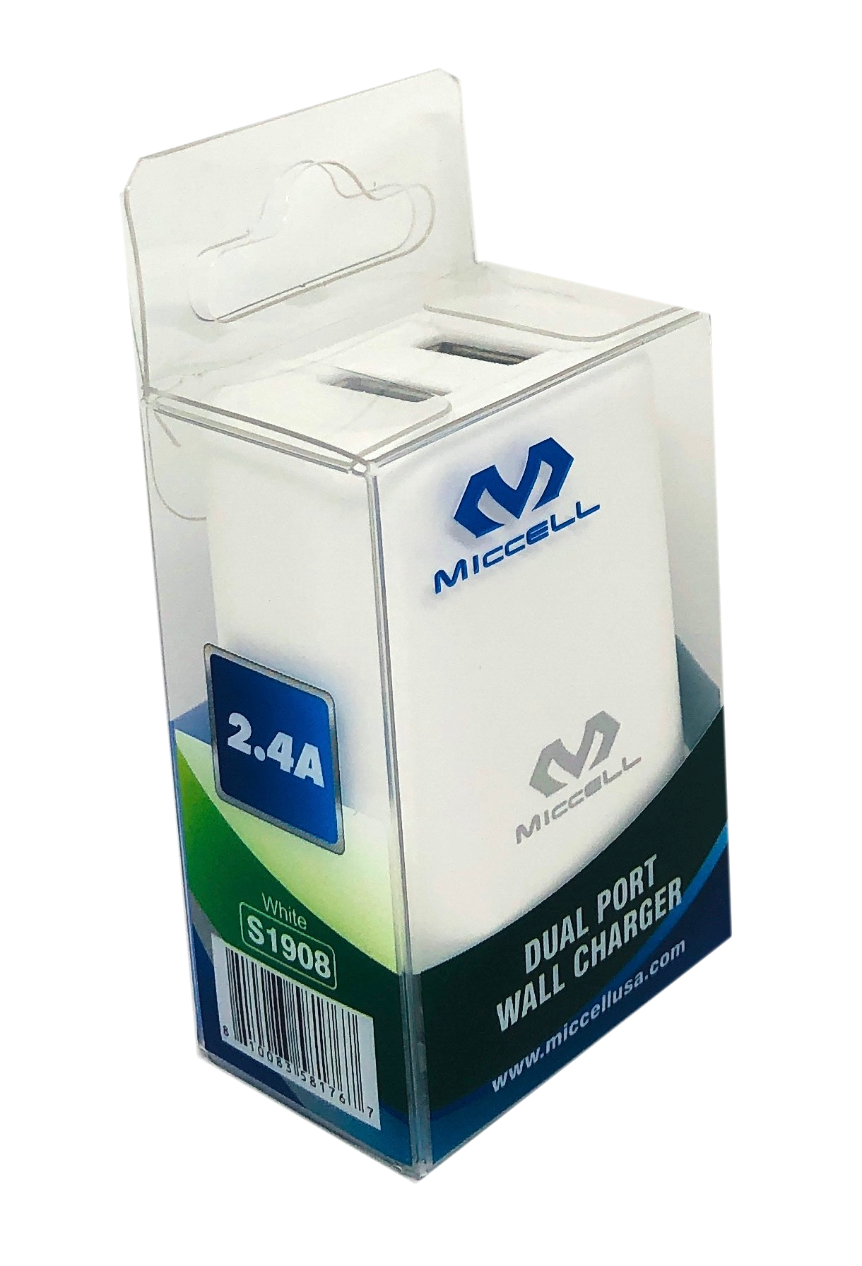 S1908 Miccell DUAL Port WALL Charger (VQ-T05) PVC Pack (na)