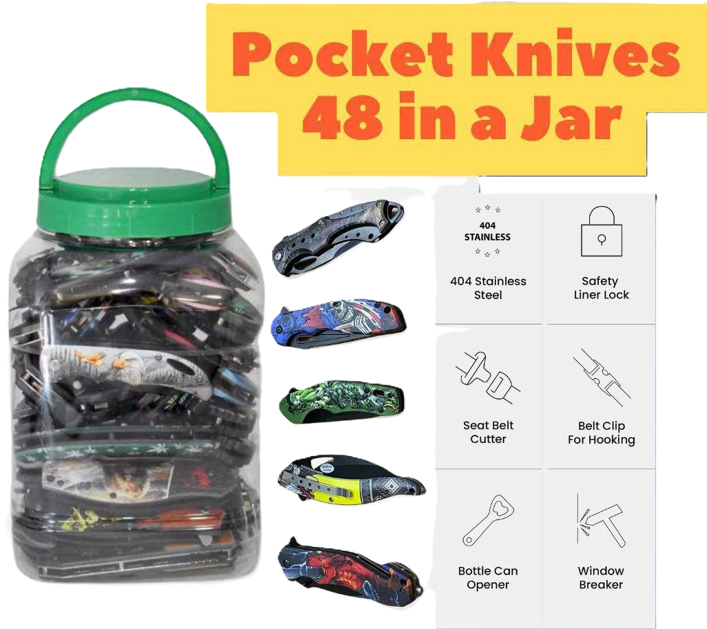 POCKET KNIVES SNAKE EYE JAR 48CT/JAR