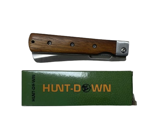 Closed Liner Lock Stainless Blade Wood Handle Knife