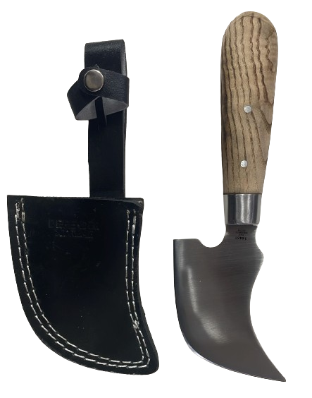 Lead Knife Crescent shape Ash Wood Handle
