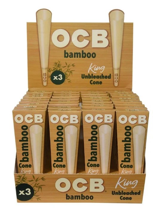 OCB Bamboo Unbleached King Size Cones 6 Per Pack (32 Pack Per Display)