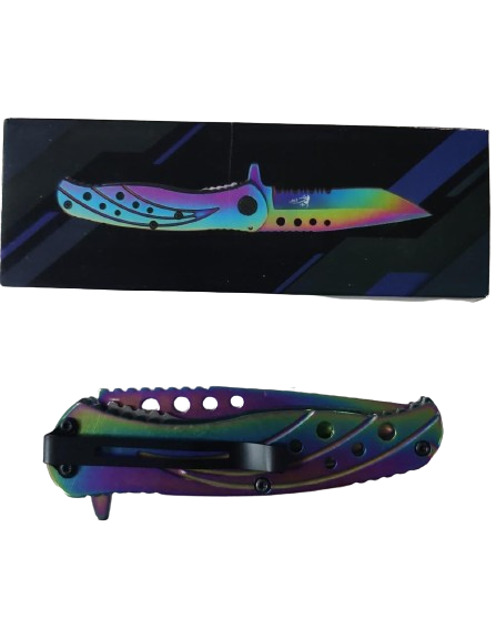 POCKET KNIFE RAINBOW SERRATED