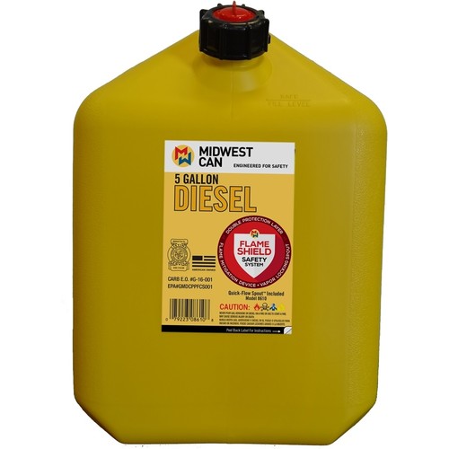MIDWEST 5 GALLON GASOLINE CAN YELLOW