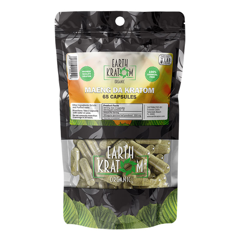 65ct Green Maeng Da Kratom Capsules