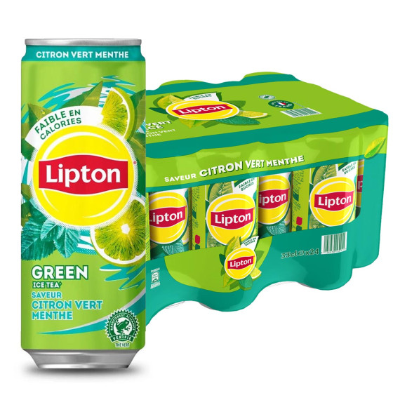 Lipton Ice Tea Green Citron Vert Menthe Canette Slim 33cl x24